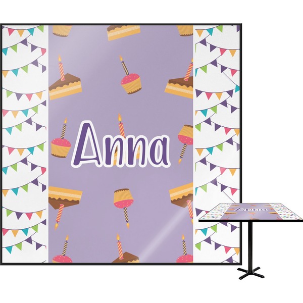 Custom Happy Birthday Square Table Top - 24" (Personalized)