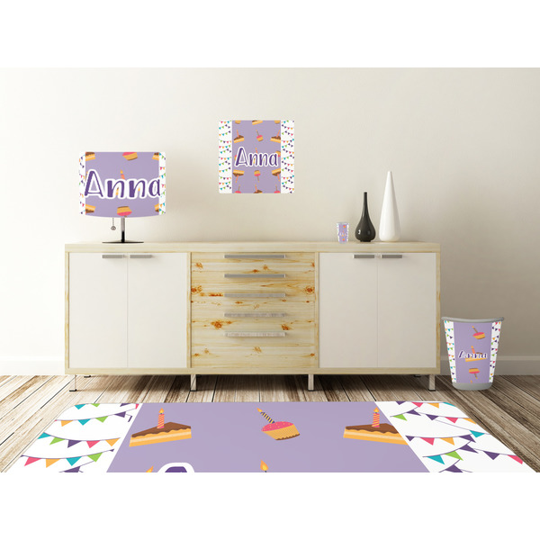 Happy Birthday Square Wall Decal Wooden Desk