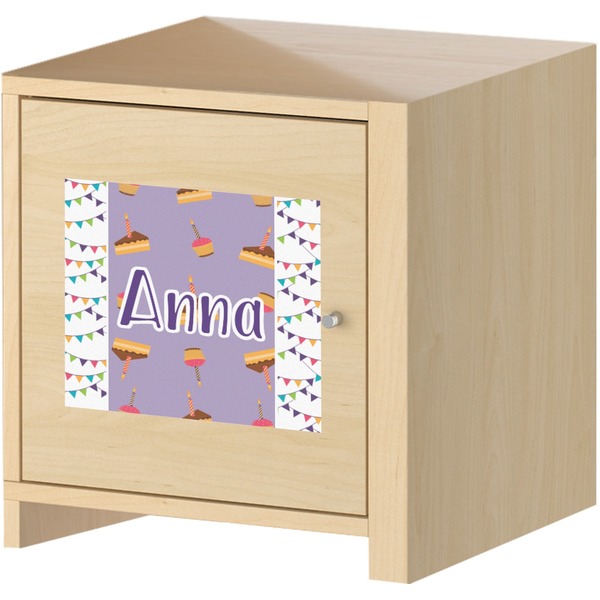 Happy Birthday Square Wall Decal on Wooden Cabinet