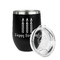 Happy Birthday Stainless Wine Tumblers - Black - Single Sided - Alt View