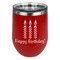 Happy Birthday Stainless Wine Tumblers - Red - Double Sided - Front