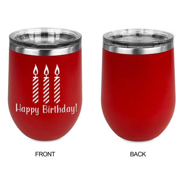 Happy Birthday Stainless Wine Tumblers - Red - Single Sided - Approval