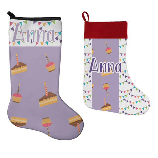Happy Birthday Stockings - Side by Side compare