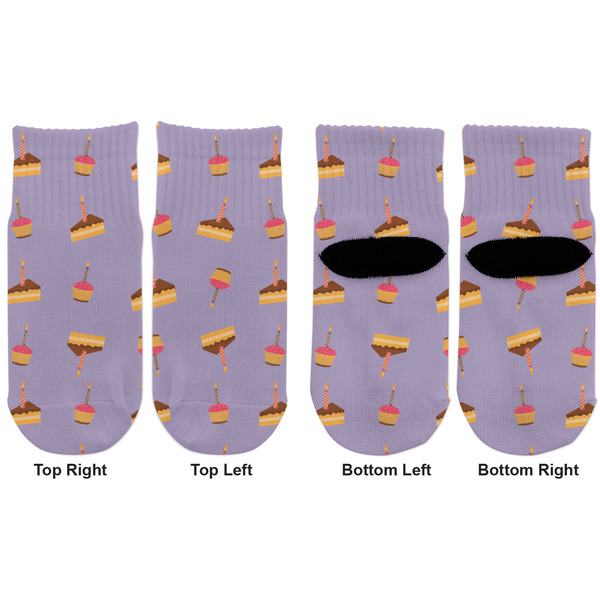 Happy Birthday Toddler Ankle Socks - Double Pair - Front and Back - Apvl
