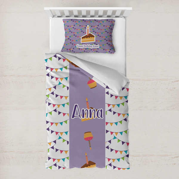 Custom Happy Birthday Toddler Bedding Set - With Pillowcase (Personalized)