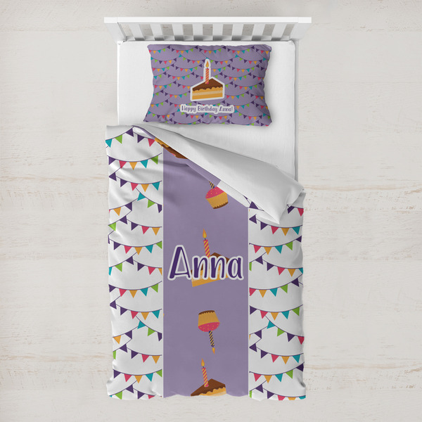 Custom Happy Birthday Toddler Bedding w/ Name or Text