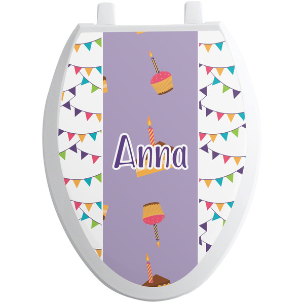 Custom Happy Birthday Toilet Seat Decal - Elongated (Personalized)