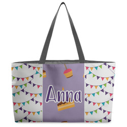 Happy Birthday Beach Totes Bag - w/ Black Handles (Personalized)