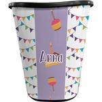 Happy Birthday Waste Basket - Single Sided (Black) (Personalized)