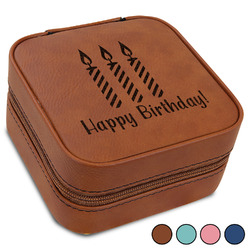 Happy Birthday Travel Jewelry Box - Leather (Personalized)