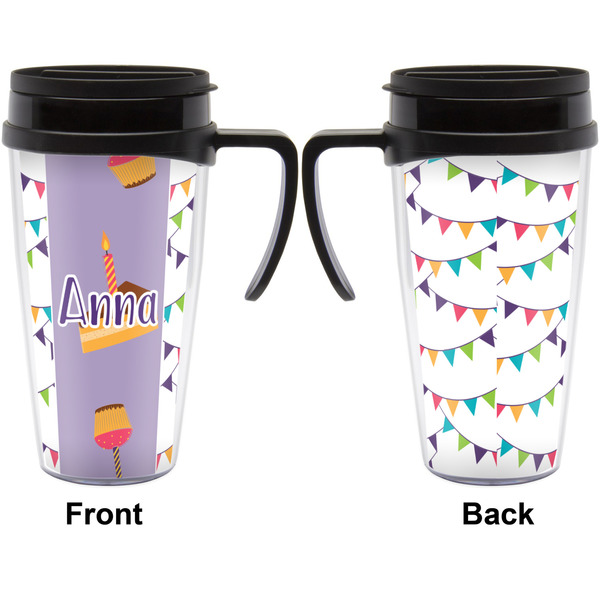 Happy Birthday Travel Mug with Black Handle - Approval