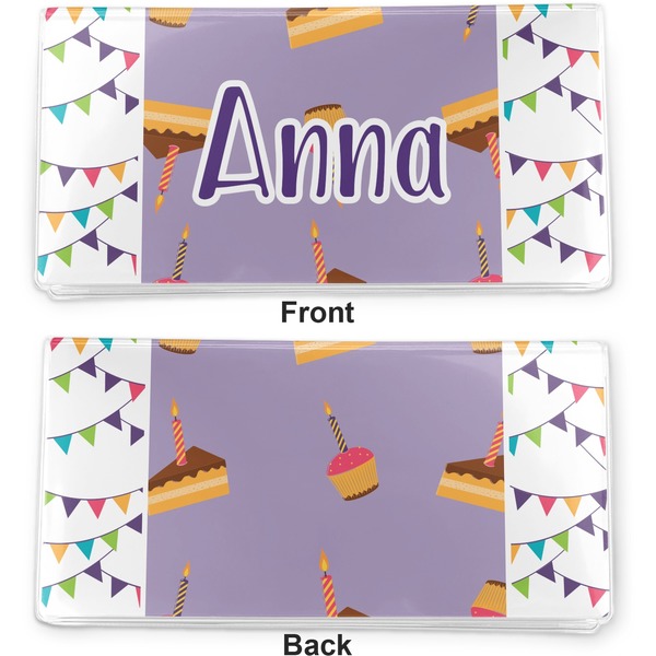 Happy Birthday Vinyl Check Book Cover - Front and Back