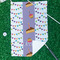 Happy Birthday Waffle Weave Golf Towel - In Context