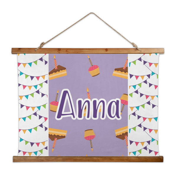 Custom Happy Birthday Wall Hanging Tapestry - Wide (Personalized)