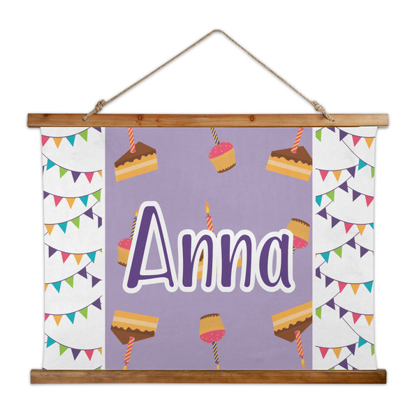 Custom Happy Birthday Wall Hanging Tapestry - Wide (Personalized)