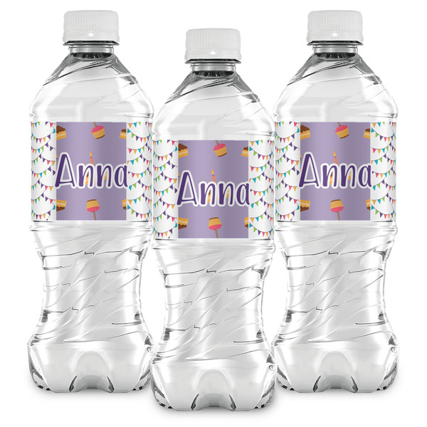 Happy Birthday Water Bottle Labels - Front View