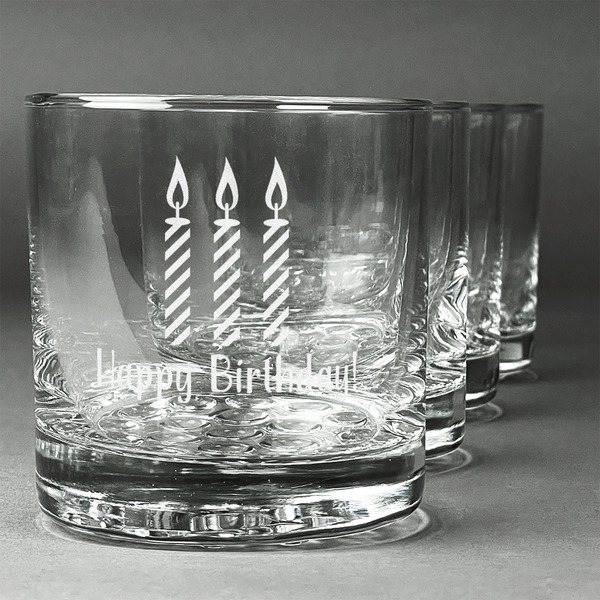 Custom Happy Birthday Whiskey Glasses (Set of 4) (Personalized)