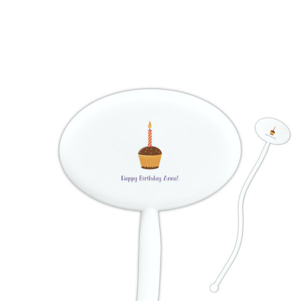 Custom Happy Birthday Oval Plastic Stir Sticks (Personalized)