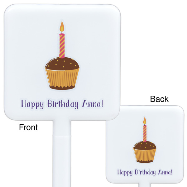 Happy Birthday White Plastic Stir Stick - Double Sided - Approval