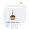 Happy Birthday White Plastic Stir Stick - Single Sided - Square - Approval