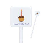Happy Birthday Square Plastic Stir Sticks (Personalized)