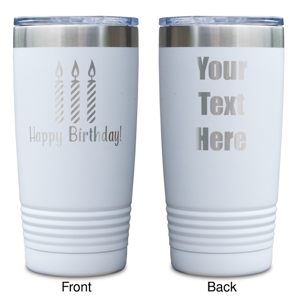 Happy Birthday White Polar Camel Tumbler - 20oz - Double Sided - Approval