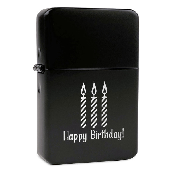 Custom Happy Birthday Windproof Lighter - Black - Double Sided (Personalized)