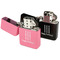 Happy Birthday Windproof Lighters - Black & Pink - Open