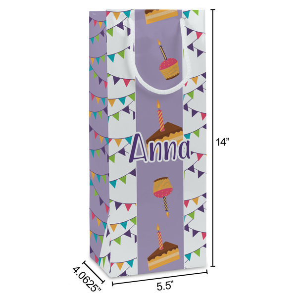 Happy Birthday Wine Gift Bag - Dimensions