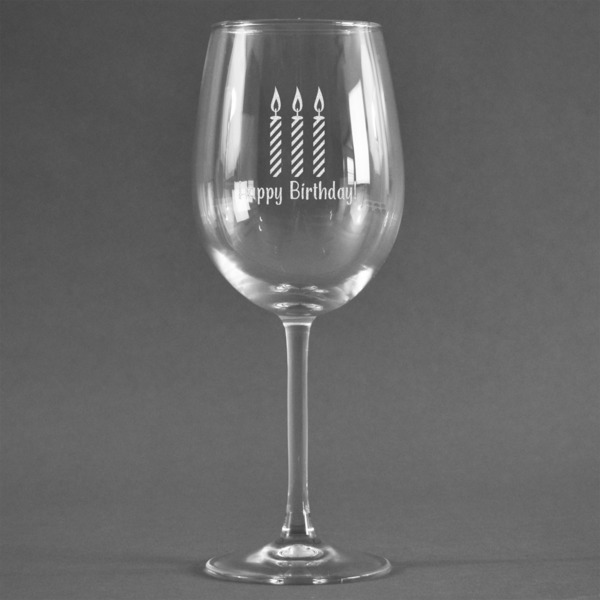 Custom Happy Birthday Wine Glass (Single) (Personalized)