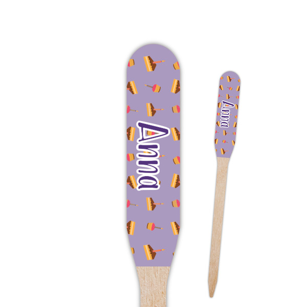 Custom Happy Birthday Paddle Wooden Food Picks - Single Sided (Personalized)