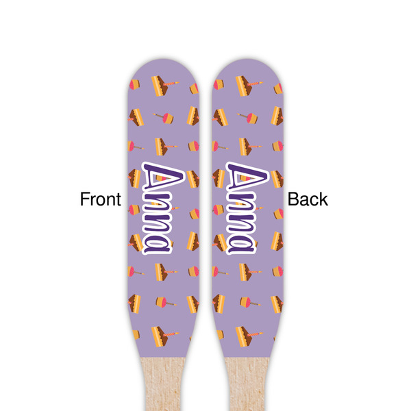 Happy Birthday Wooden Food Pick - Paddle - Double Sided - Front & Back