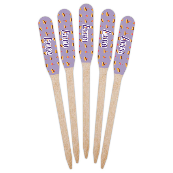 Happy Birthday Wooden Food Pick - Paddle - Fan View