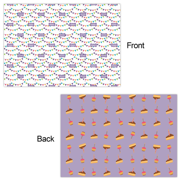 Happy Birthday Wrapping Paper Sheet - Double Sided - Front & Back