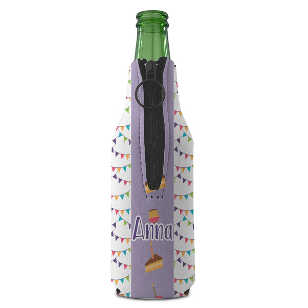 Happy Birthday Zipper Bottle Cooler - BACK (bottle)