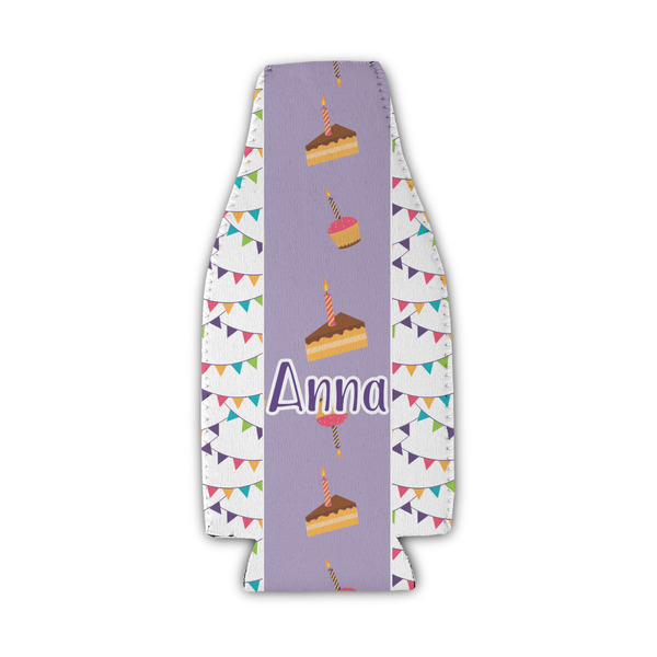 Custom Happy Birthday Zipper Bottle Cooler (Personalized)