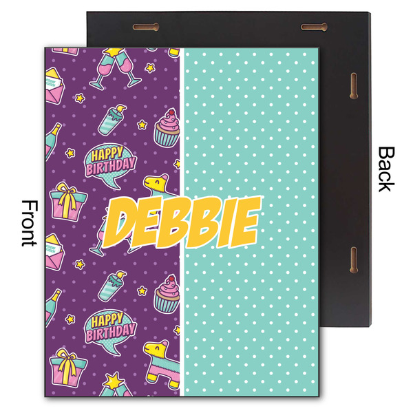 Pinata Birthday 11x14 Wood Print - Front & Back View