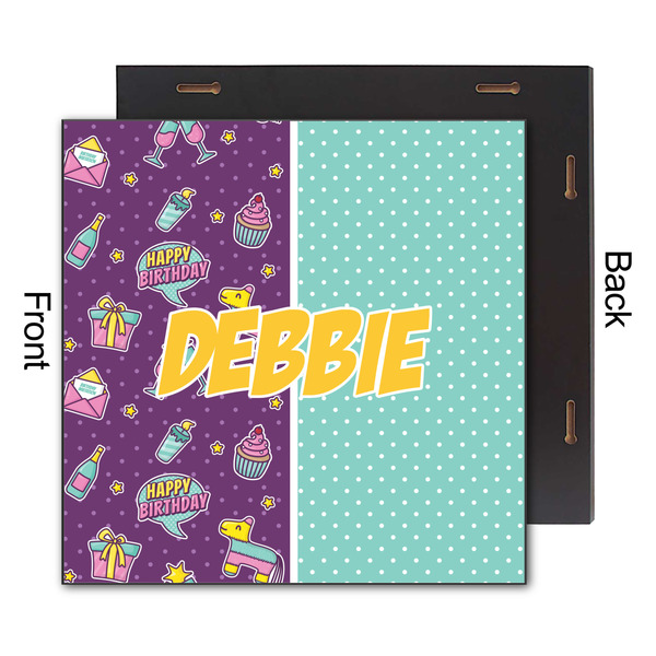 Pinata Birthday 12x12 Wood Print - Front & Back View