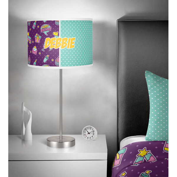 Pinata Birthday 13 inch drum lamp shade - in room