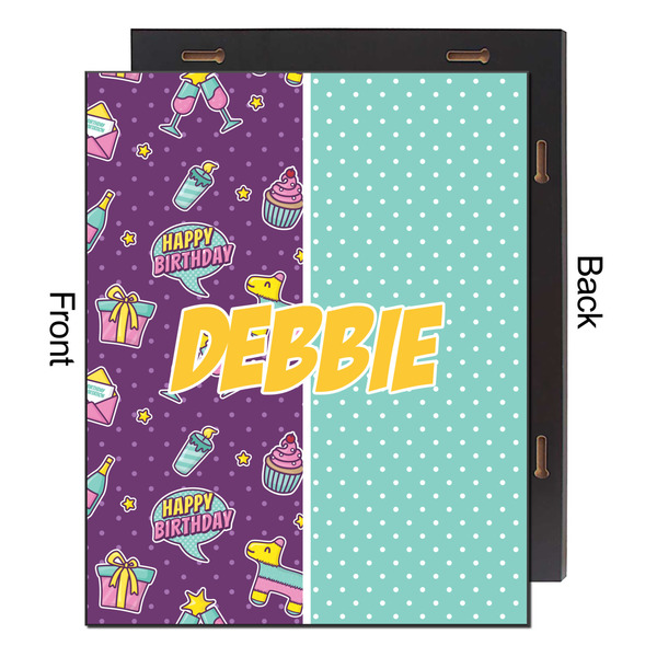 Pinata Birthday 16x20 Wood Print - Front & Back View