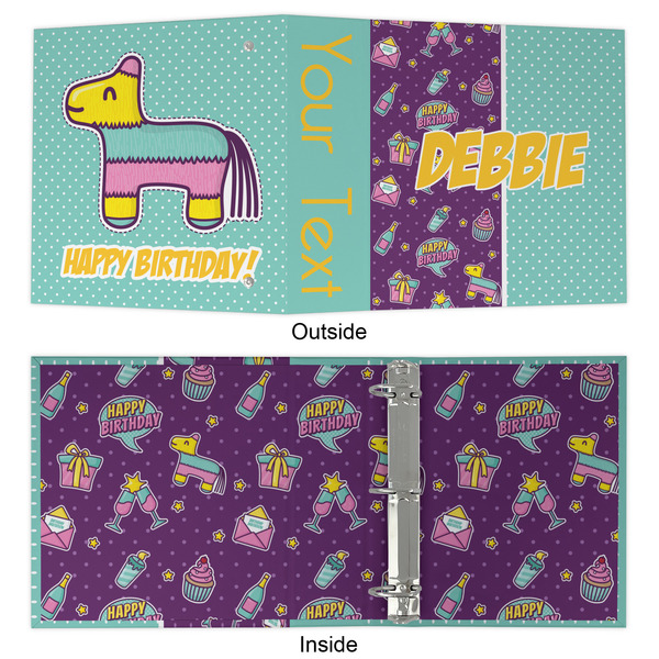 Pinata Birthday 3 Ring Binders - Full Wrap - 2" - APPROVAL