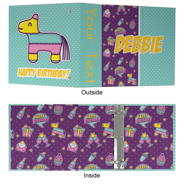 Pinata Birthday 3 Ring Binders - Full Wrap - 3" - APPROVAL