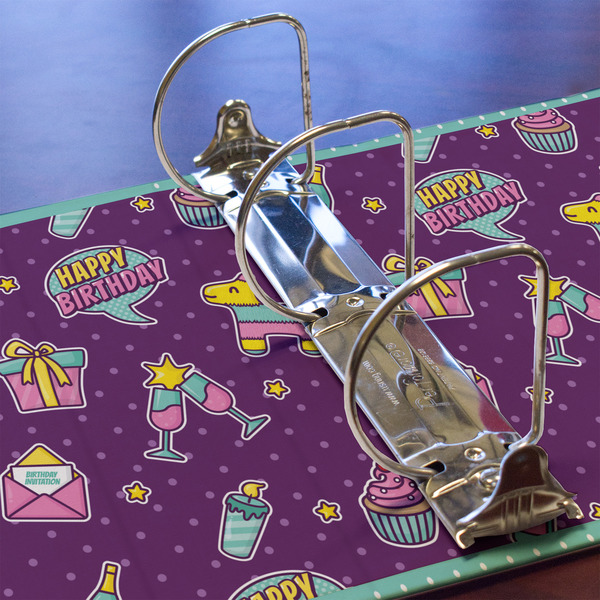 Pinata Birthday 3 Ring Binders - Full Wrap - 3" - DETAIL