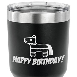 Pinata Birthday 30 oz Stainless Steel Tumbler - Black - Double Sided (Personalized)