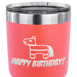 Pinata Birthday 30 oz Stainless Steel Tumbler - Coral - Single Sided (Personalized)