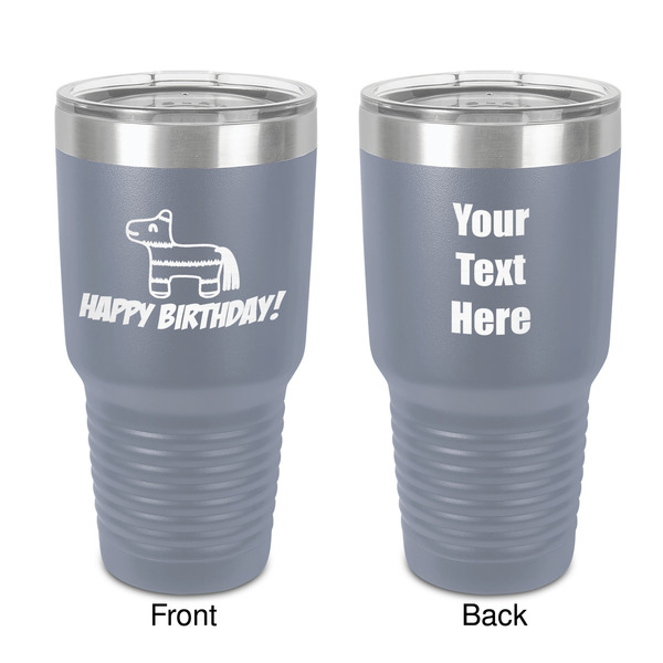 Custom Pinata Birthday 30 oz Stainless Steel Tumbler - Grey - Double-Sided (Personalized)