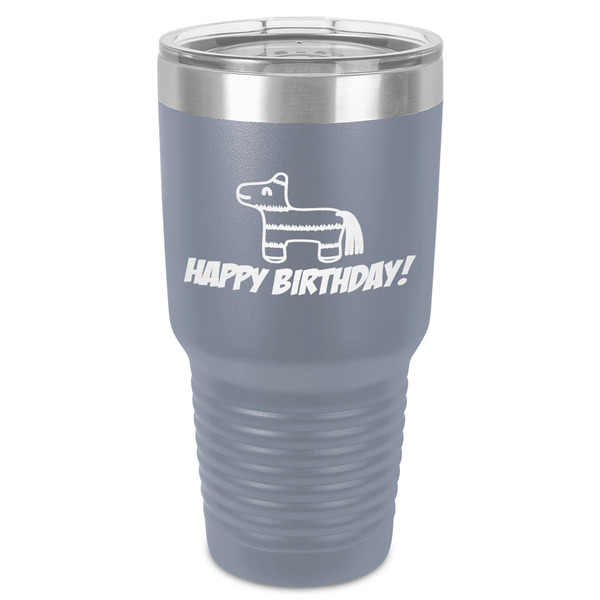 Custom Pinata Birthday 30 oz Stainless Steel Tumbler - Grey - Single-Sided (Personalized)
