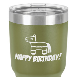 Pinata Birthday 30 oz Stainless Steel Tumbler - Olive - Single-Sided (Personalized)