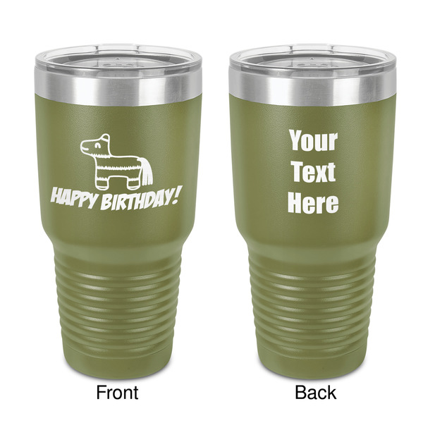 Custom Pinata Birthday 30 oz Stainless Steel Tumbler - Olive - Double-Sided (Personalized)
