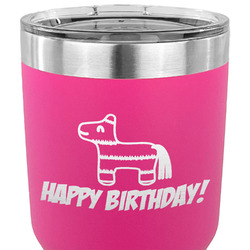 Pinata Birthday 30 oz Stainless Steel Tumbler - Pink - Single Sided (Personalized)
